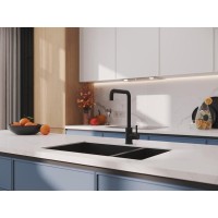 Смеситель для кухонной мойки Cersanit Como 68246, цвет черный матовый