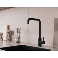 Смеситель для кухонной мойки Cersanit Como 68246, цвет черный матовый
