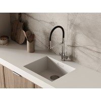 Смеситель Cersanit Zen 68249, для кухонной мойки, с подключением к фильтру, хром/черный