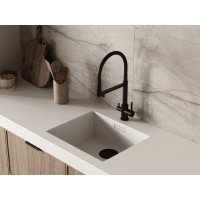 Смеситель Cersanit Zen 68250, для кухонной мойки, с подключением к фильтру, черный матовый