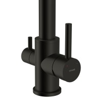 Смеситель Cersanit Zen 68250, для кухонной мойки, с подключением к фильтру, черный матовый
