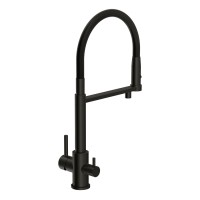 Смеситель Cersanit Zen 68250, для кухонной мойки, с подключением к фильтру, черный матовый