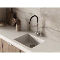Смеситель Cersanit Zen 68259, для кухонной мойки, с подключением к фильтру, PVD-сатин/черный