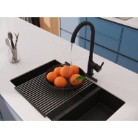 Смеситель Cersanit Elio 68261, для кухонной мойки, черный матовый