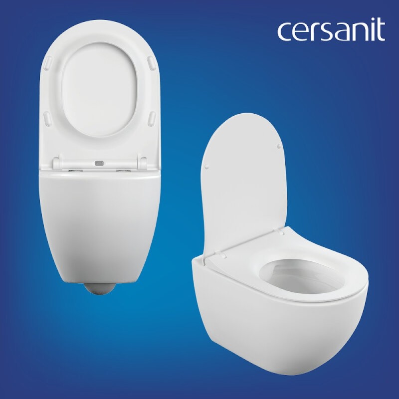 Инсталляция Cersanit Vector 68304, с подвесным безободковым унитазом Brasko Smart, белый, сиденье микролифт, клавиша белая
