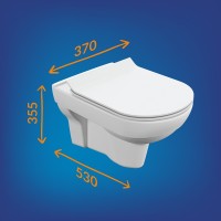 Инсталляция Cersanit Vector 68305, с подвесным безободковым унитазом City Smart, сиденье микролифт, белый, клавиша черная матовая
