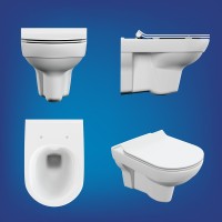 Инсталляция Cersanit Vector 68305, с подвесным безободковым унитазом City Smart, сиденье микролифт, белый, клавиша черная матовая