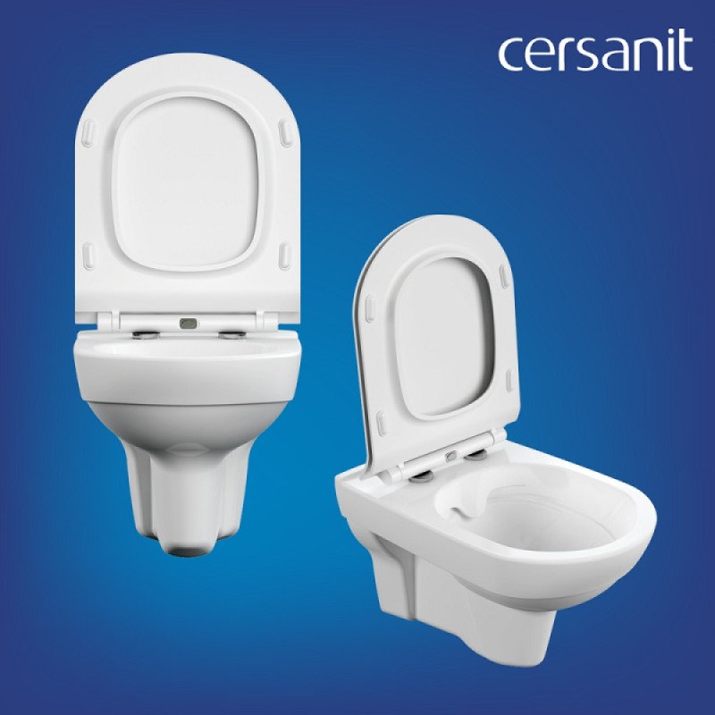 Инсталляция Cersanit Vector 68305, с подвесным безободковым унитазом City Smart, сиденье микролифт, белый, клавиша черная матовая