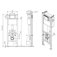 Инсталляция Cersanit Link Pro 68306, с подвесным безободковым унитазом City Smart, сиденье микролифт, белый, клавиша хром