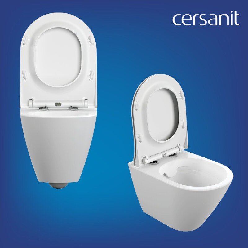 Инсталляция Cersanit Link Pro 68306, с подвесным безободковым унитазом City Smart, сиденье микролифт, белый, клавиша хром
