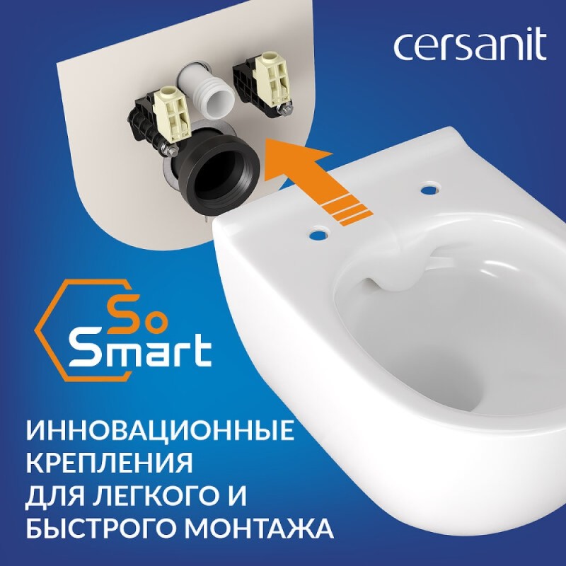 Инсталляция Cersanit Link Pro 68308, с подвесным безободковым унитазом City Smart, сиденье микролифт, белый, клавиша черная матовая/золото