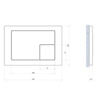 Клавиша смыва Cersanit Corner 68324, механическая, черная матовая