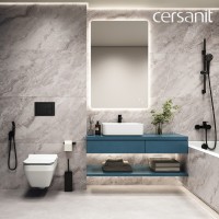Клавиша смыва Cersanit Corner 68324, механическая, черная матовая