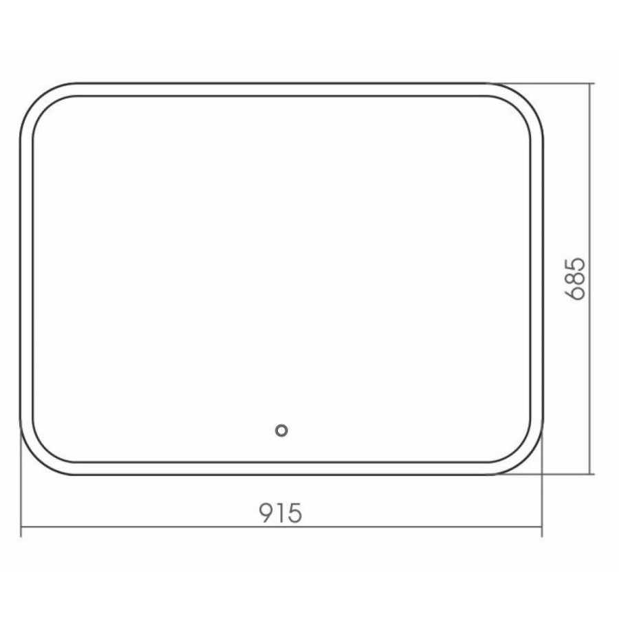 Зеркало Grossman Comfort 91.5 x 68.5 см с подсветкой, сенсорный выключатель, 690680