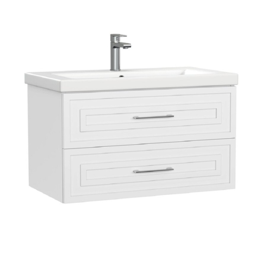 Тумба под раковину Cersanit Classic 69090, 80 см, подвесная, белая матовая