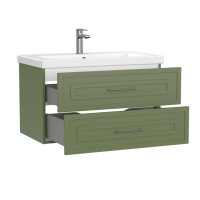 Тумба под раковину Cersanit Classic 69092, 80 см, подвесная, зеленая матовая