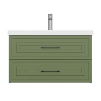 Тумба под раковину Cersanit Classic 69092, 80 см, подвесная, зеленая матовая