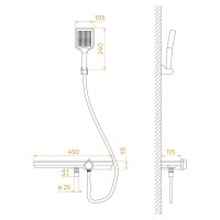 Смеситель RGW SP-40Gr 69140540-11 для ванны и душа, цвет серый
