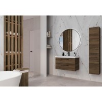 Тумба под раковину Cersanit Lara 69158, 60 см, подвесная, орех табак