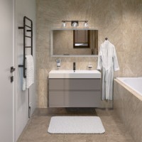 Полотенцесушитель электрический Allen Brau Priority 7.31002-GM, ширина 48 см, высота 90 см, диммер справа, цвет графит браш