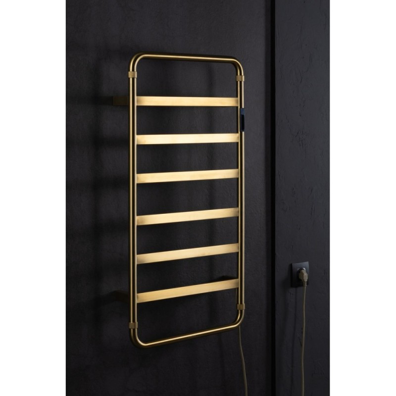 Полотенцесушитель электрический Allen Brau Priority 7.31003-GB, ширина 48 см, высота 92 см, диммер справа, цвет золото браш
