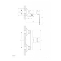 Смеситель Ceramicanova Linear 70018CH для душа настенный, хром