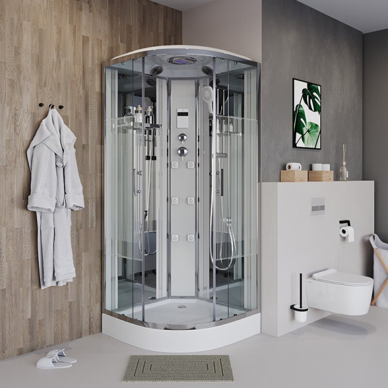 Душевая кабина Niagara Ultra NG-7012-01 120 x 120 см, низкий поддон, профиль хром, стекло прозрачное с рисунком, 70120164