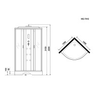 Душевая кабина Niagara Ultra NG-7012-01 120 x 120 см, низкий поддон, профиль хром, стекло прозрачное с рисунком, 70120164