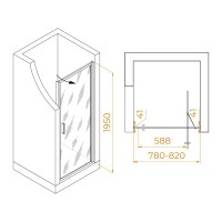 Душевая дверь в нишу RGW SV-05 Stilvoll 70320508-11, 80 см, стекло прозрачное, профиль хром