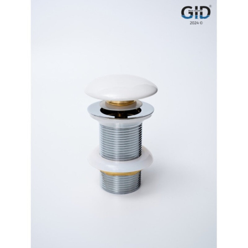 Донный клапан для раковины Gid Minucia Wh100 71101K, без перелива, Clik-Clak, белый