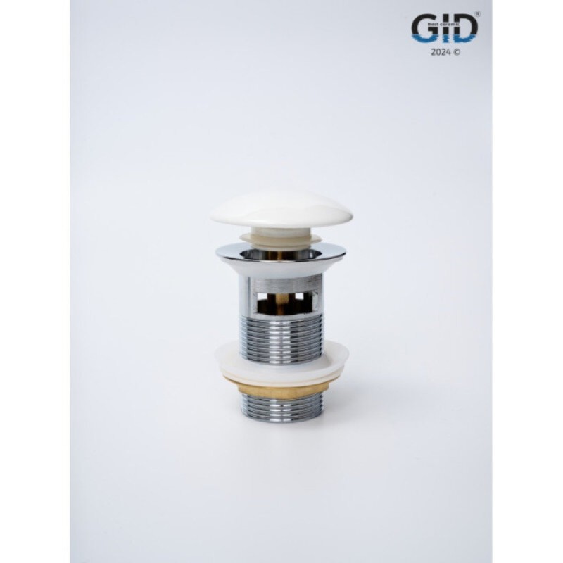 Донный клапан для раковины Gid Minucia Wh100-1 71102K, с переливом, Clik-Clak, белый