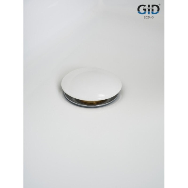Донный клапан для раковины Gid Minucia Wh100-1 71102K, с переливом, Clik-Clak, белый