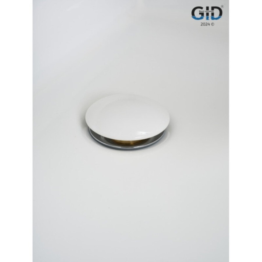 Донный клапан для раковины Gid Minucia Wh100-1 71102K, с переливом, Clik-Clak, белый