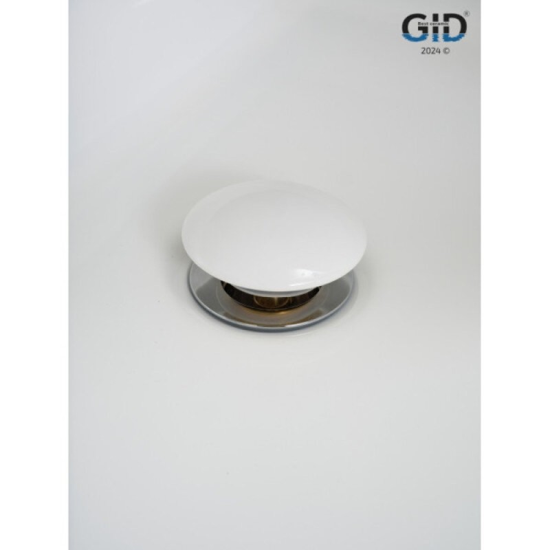 Донный клапан для раковины Gid Minucia Wh100-1 71102K, с переливом, Clik-Clak, белый