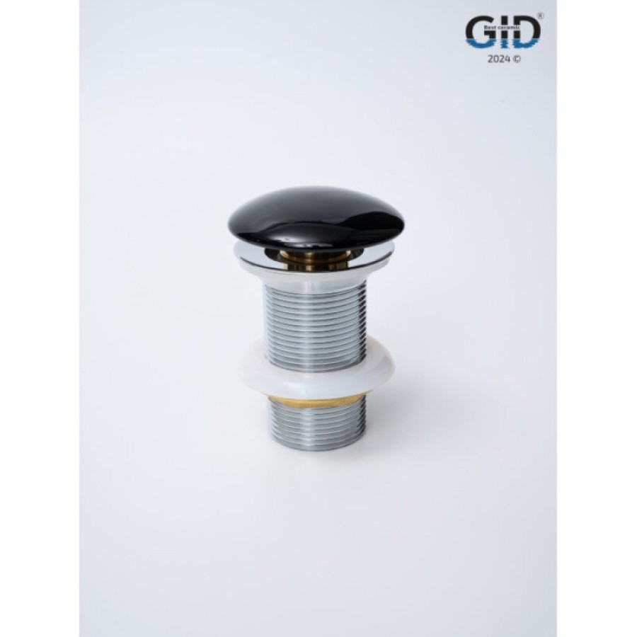 Донный клапан для раковины Gid Minucia Bl100 72201K, без перелива, Clik-Clak, черный