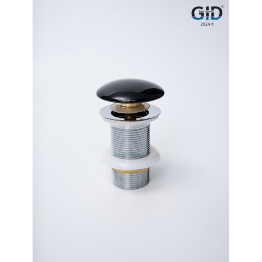 Донный клапан для раковины Gid Minucia Bl100 72201K, без перелива, Clik-Clak, черный