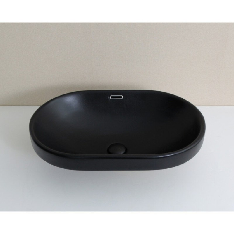 Раковина Gid Integrado Bm1004 72202, 61 см, фаянс, черная матовая