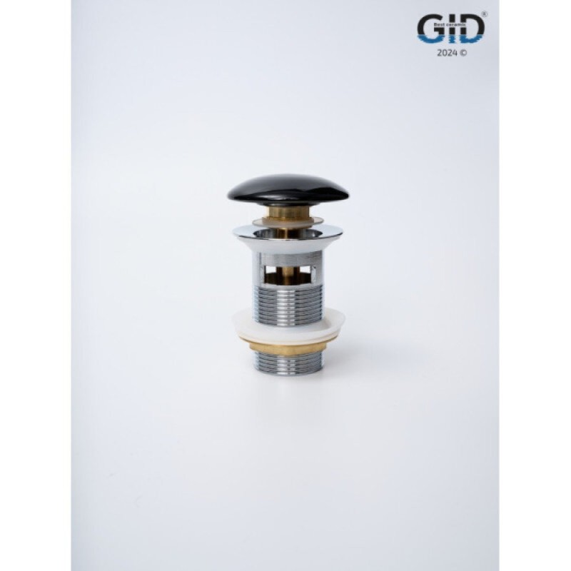 Донный клапан для раковины Gid Minucia Bl100-1 72202K, с переливом, Clik-Clak, черный