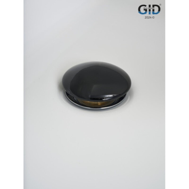 Донный клапан для раковины Gid Minucia Bl100-1 72202K, с переливом, Clik-Clak, черный