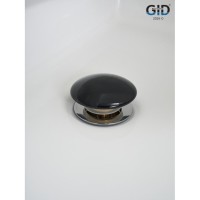Донный клапан для раковины Gid Minucia Bl100-1 72202K, с переливом, Clik-Clak, черный