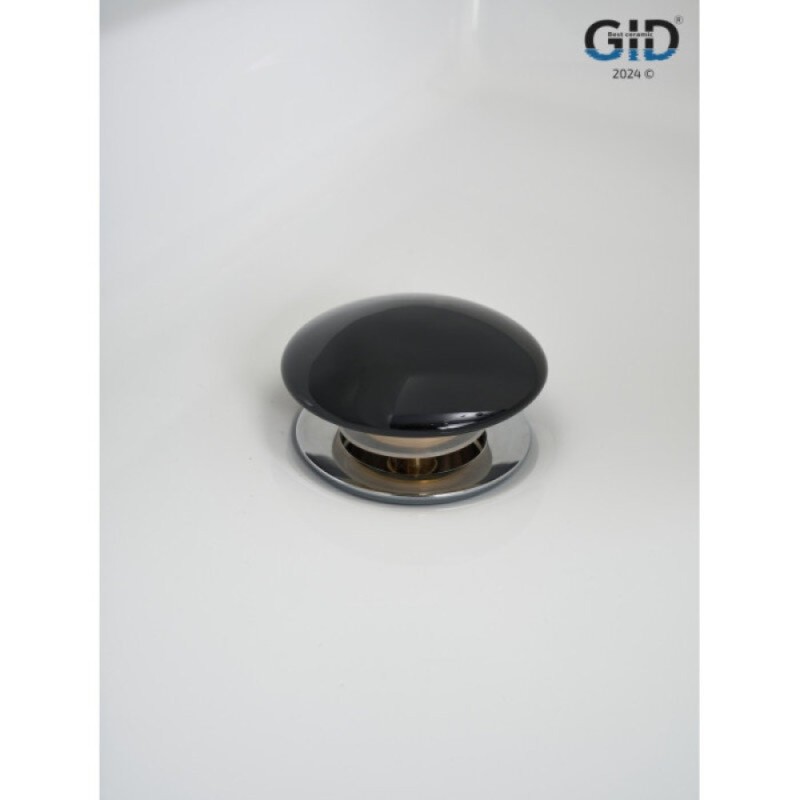 Донный клапан для раковины Gid Minucia Bl100-1 72202K, с переливом, Clik-Clak, черный