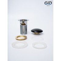 Донный клапан для раковины Gid Minucia Bl100-1 72202K, с переливом, Clik-Clak, черный