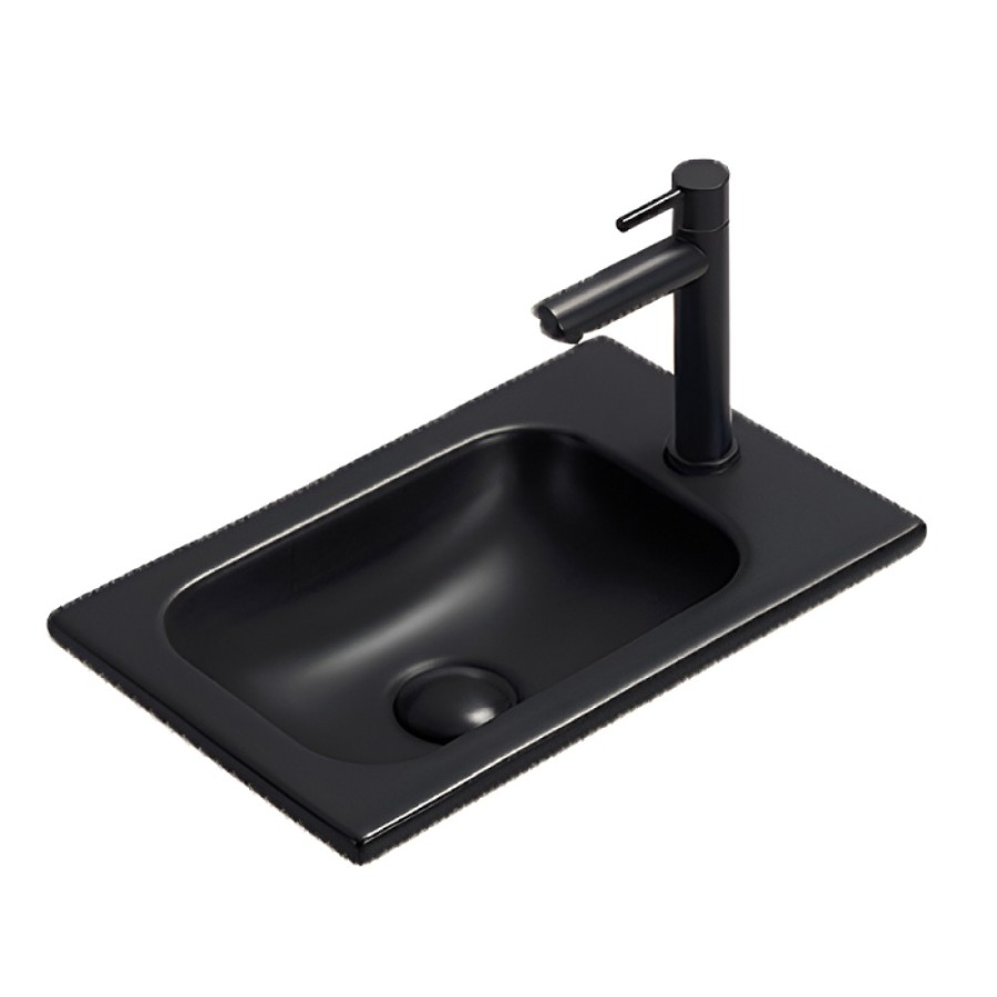 Раковина Gid Integrado Bm3340 72203, 40 см, фаянс, черная матовая