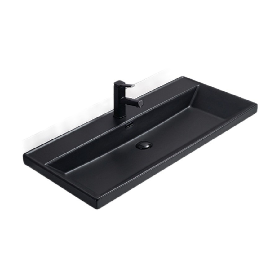 Раковина Gid Integrado Bm5510s 72204, 101 см, фаянс, черная матовая