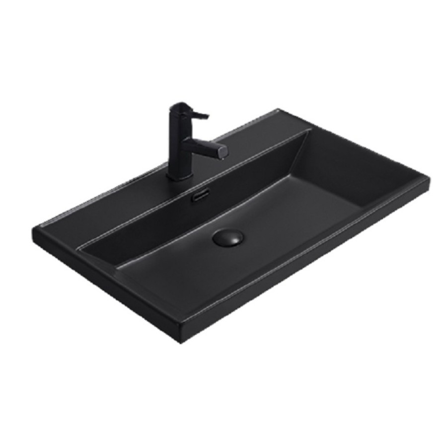 Раковина Gid Integrado Bm5560s 72205, 61 см, фаянс, черная матовая