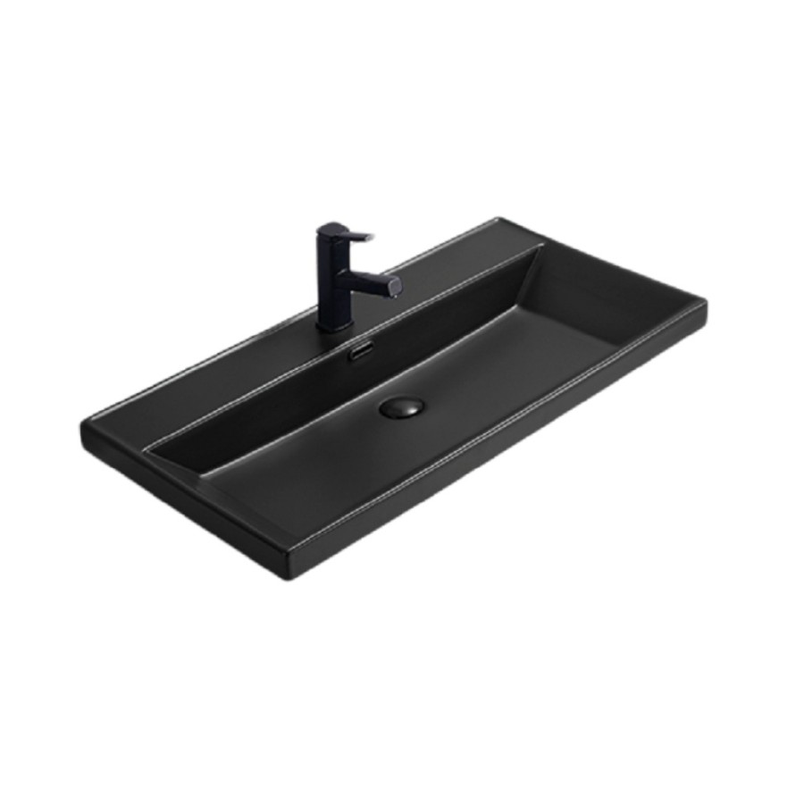 Раковина Gid Integrado Bm5580s 72206, 81 см, фаянс, черная матовая