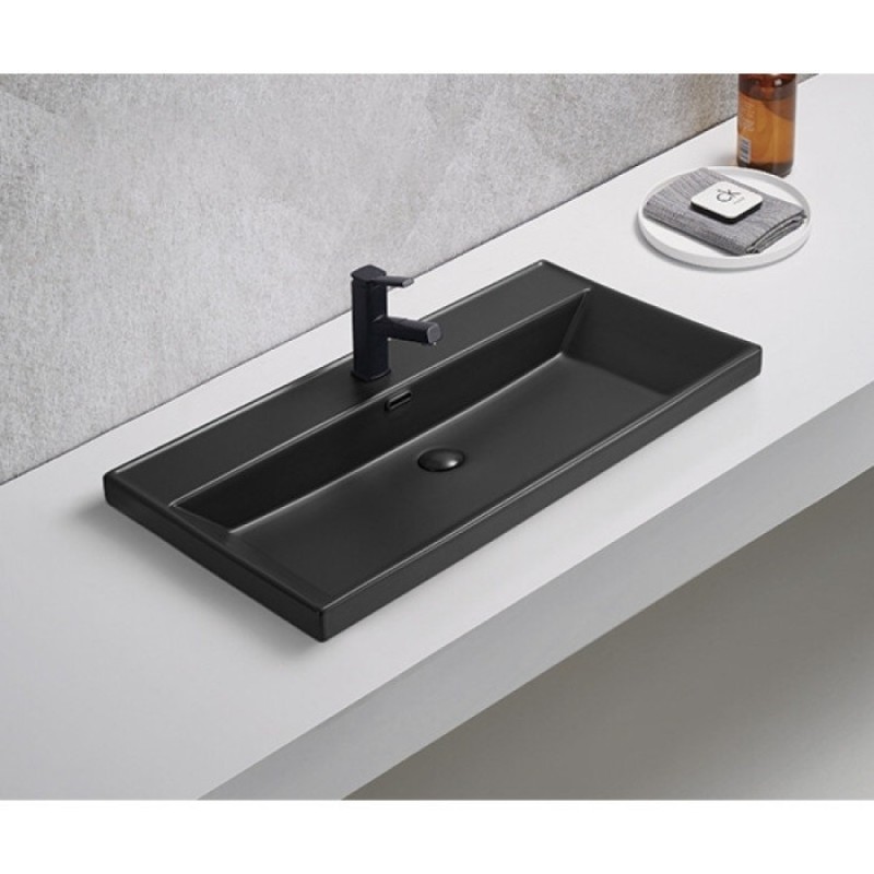 Раковина Gid Integrado Bm5580s 72206, 81 см, фаянс, черная матовая