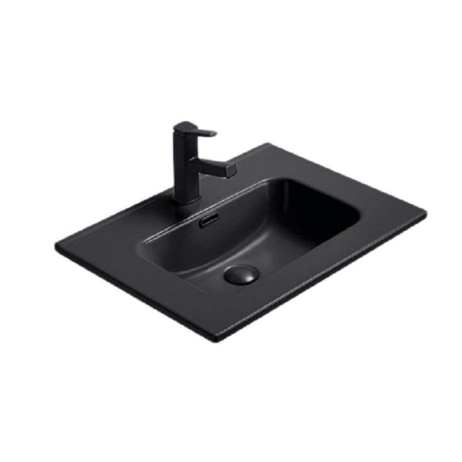 Раковина Gid Integrado Bm9060s 72208, 61 см, фаянс, черная матовая
