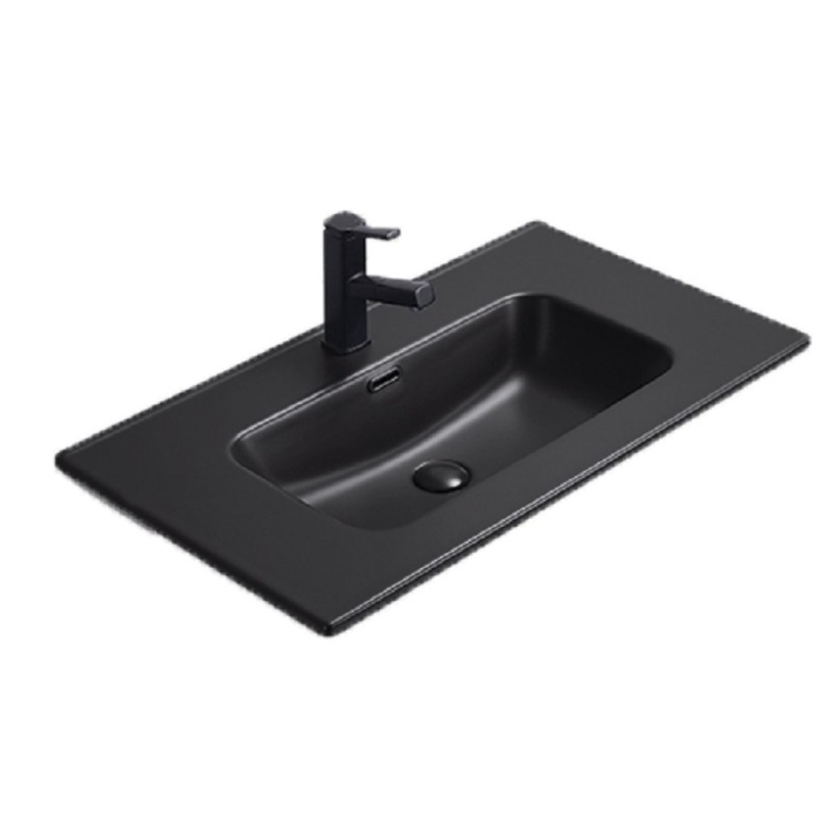 Раковина Gid Integrado Bm9080s 72209, 81 см, фаянс, черная матовая