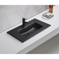 Раковина Gid Integrado Bm9080s 72209, 81 см, фаянс, черная матовая
